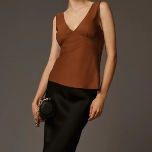 Chocolate Brown Satin Slip Cami